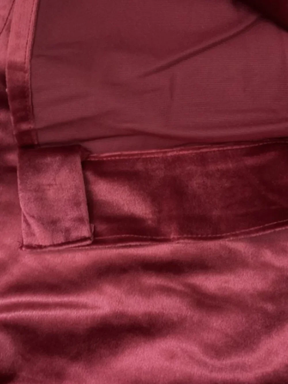 Rachel Zoe Luxury Velvet Red Window Curtains Back Tab Panel Drapes New 38
